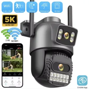 A22YQ Вулична PTZ Wi-Fi камера 5K Ultra HD Два об'єкт  2.4/5 ГГц O-KAM Pro дуже якісне зображення датчик руху нічна зйомка камера вулична відеокамера