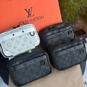 Сумка Louis Vuitton мужская черная барсетка LV барсетка Луи Витон | Барсетка шкіряна Луї Вітон чоловіча чорна сумка через плече Louis Vuitton чорна