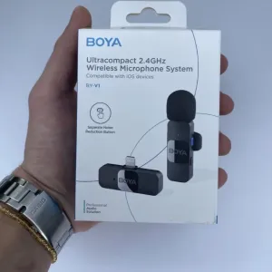 BOYA BY-V1 — новий бездротовий петличний мікрофон для IPhone/Android (Type-C / Lightning) для відео, блогів, стрімів +Гарантія