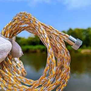 Кабель mmcx 2pin 0.78 type6 монокристаллическая медь , масло, позолота