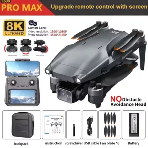 L600 Pro Max з екраном на пульті дрон GPS 3осьова стабілізація квадрок