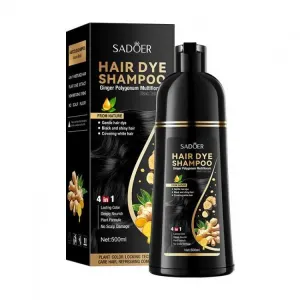 Шампунь тонуючий для маскування сивини SADOER Hair Dye Shampoo, чорний, коричневий 500 мл