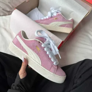 Женские кроссовки Puma Suede XL pink white / Пума XL белые розовые 36 37 38 39 40