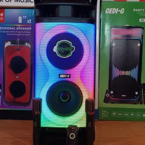 Блютуз караоке акустика Gedi-58(SD,USB,FM) пультДУ, 2микрофона