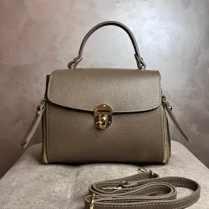 Шкіряна жіноча сумка кросбоді Virginia Conti у відтінку Taupe (Нова, Італія)