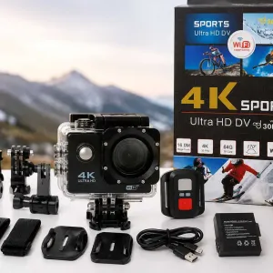 Экшн-камера 4K Sports Ultra HD DV WiFi 16 МП водонепроницаемая до 30 м