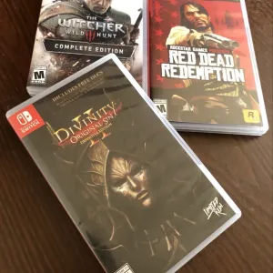 Nintendo Switch: Ведьмак Дикая Охота, Divinity Original Sin, Super Mario Odyssey, Animal Crossing, Disco Elysium Cyberpunk 2077, Red Dead Redemption