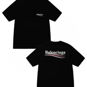 Мужские футболки Balenciaga BB черная белая унисекс баленсиага
