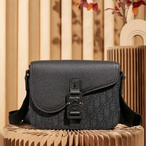 Сумка месенджер Christian Dior Saddle Messenger with Flap Сумка через плече Діор Черная мужская сумка Премиум качество