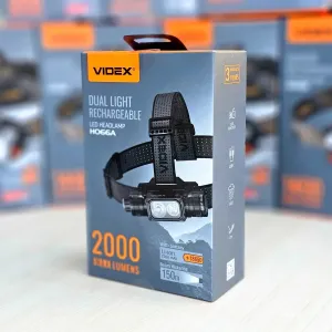 2000Lm найкращий VIDEX H066A - якісний налобний акумуляторний ліхтарик; Найпотужніший ліхтар на голову відекс 066, з червоним світлом, для ЗСУ