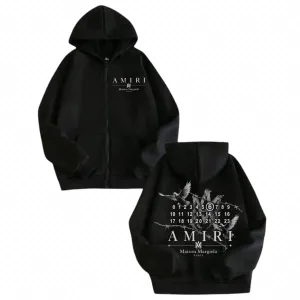 Зип худи Maison Margiela Paris x Amiri Logo розовые унисекс мейсон Марджера MM6 коллаборация с Амири черные кофта толстовка лонгслив