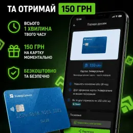 Оформи картку в ПриватБанку та отримай 150 грн