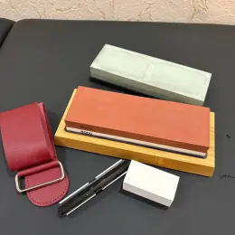 Професійний набір для заточування ножів: водні камені, ремінь, тримач кута