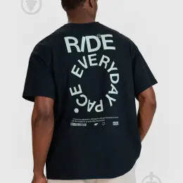 Чорна футболка з принтом "RIDE EVERYDAY"