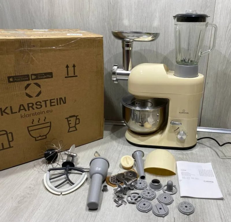 Тістоміс Klarstein з Німеччини 1800w / планетарний міксер / блендер / електрична м’ясорубка / комбайн / тестомес / планетарный миксер с Германии — фото 3
