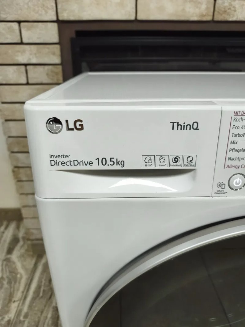 ТОП! 10.5 kg! 21 рік! LG ThinQ Steam Direct Drive AI DD, Steam, TurboWash, TwinWash, WiFi A+++ — фото 5