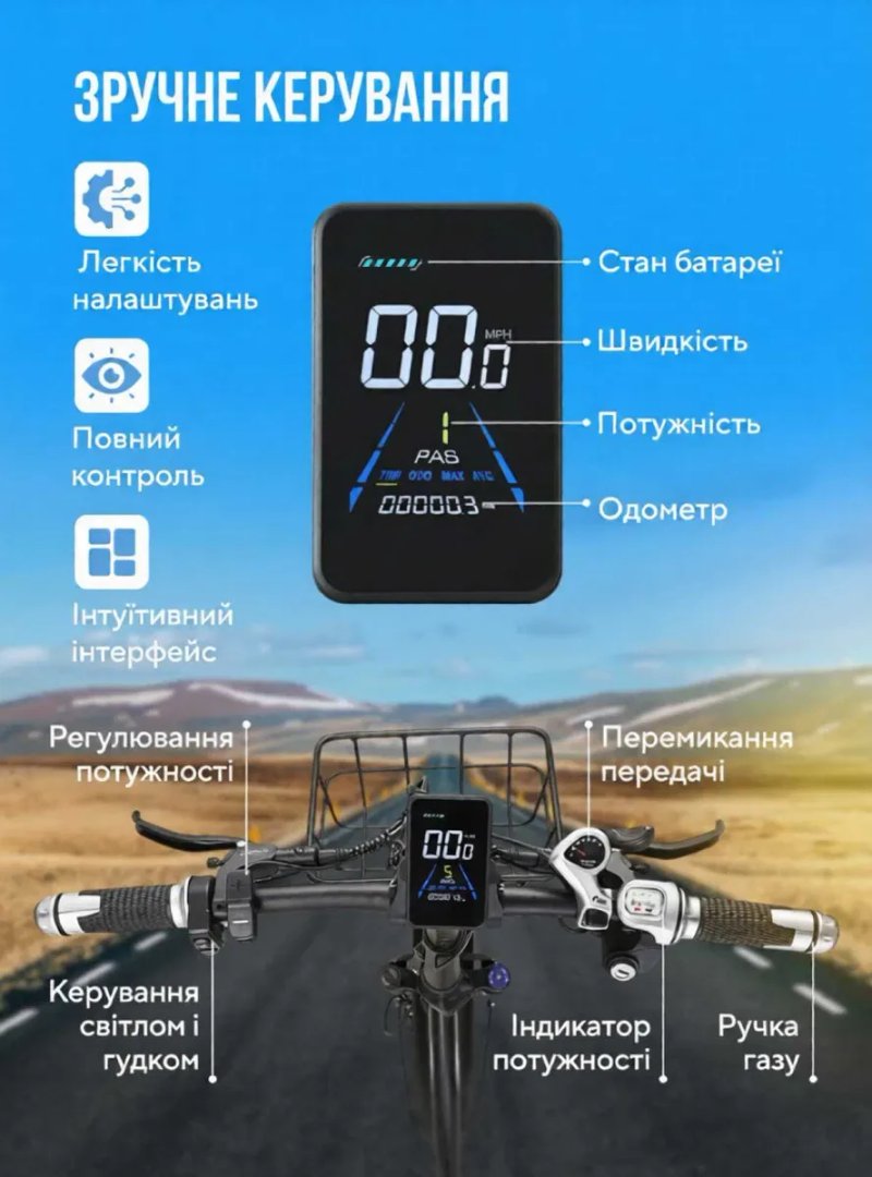 ТОП! Электровелосипед складной KETELES KF9 750W 48V 20" электробайк електровелосипед новий купити з гарантією е-байк фетбайк електро велосипед — фото 5