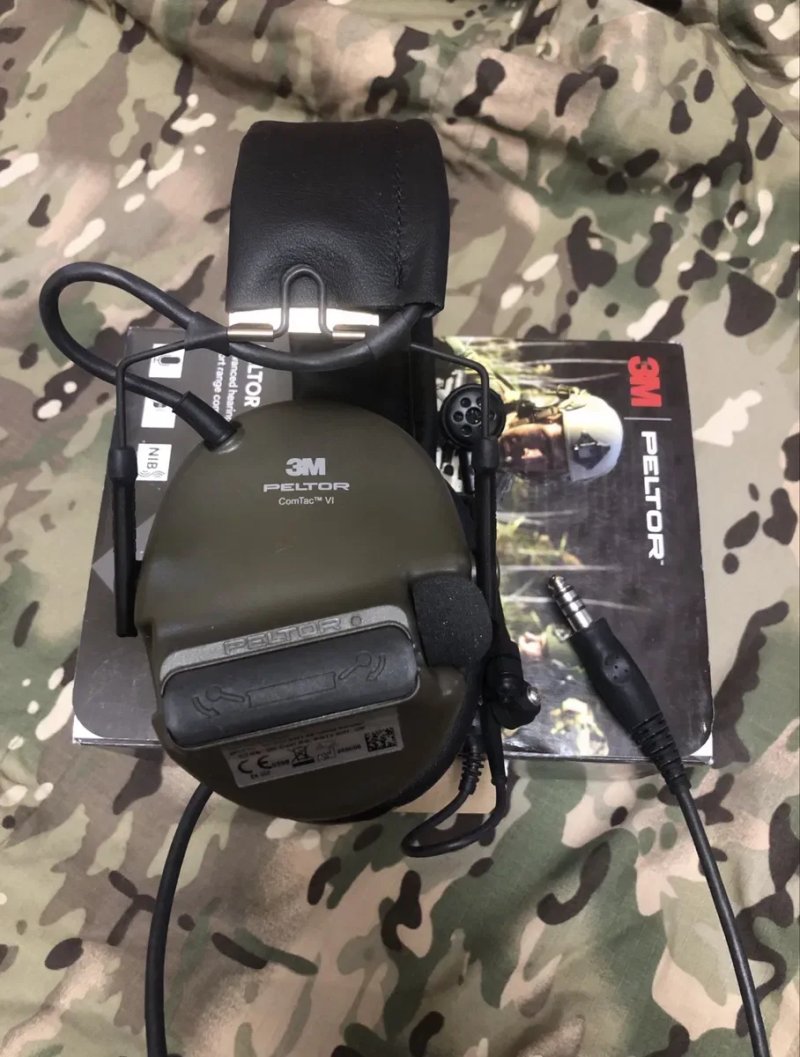 ТОП‼️ Військоаа Активна гарнітура 3M Peltor ComTac VI NIB Headset Green з мікрофоном і вихідом під ПТТ — фото 3
