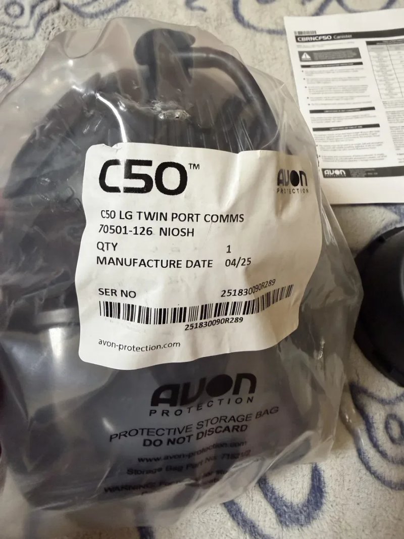 Топова маска-протигаз NATO Avon C50 Twinport з оригінальним фільтром CBRN — фото 3