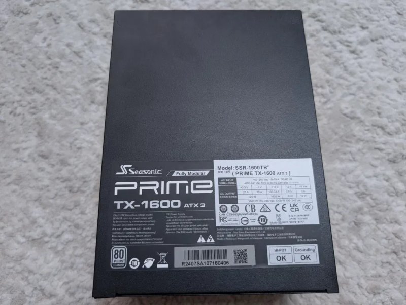 Топовий блок живлення Seasonic Prime TX1600 ATX3.0 ATX3.1 1600W 80+ Titanium 1600 ватт — фото 2