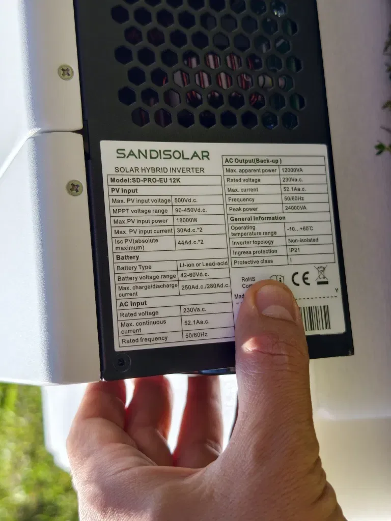 Топовий гібридний інвертор Sandisolar SD-PRO-EU 12K (12 кВт, 48V, Dual MPPT, 18kW PV) — фото 3