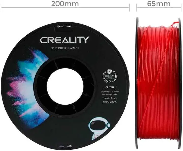 TPU-пластик Creality для 3D-принтера 1.75 мм 1 кг Червоний гумовий твердість 95A — фото 3