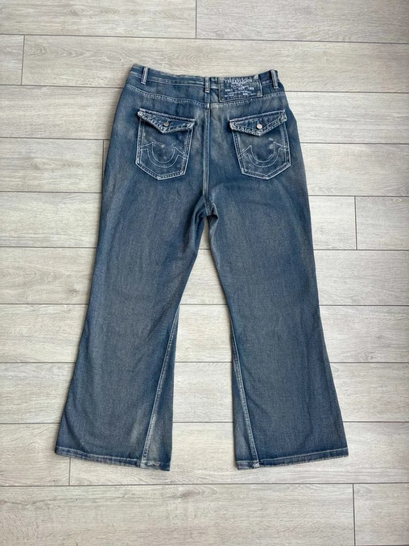 True Religion Baggy Skater Style Vintage Y2K Size 2XL XXL 2ХЛ ХХЛ Розмір Тру Реліджен Широкі Джинси Баггі Труби Палаццо Кюлоти Кльош Стиль Вінтаж — фото 2