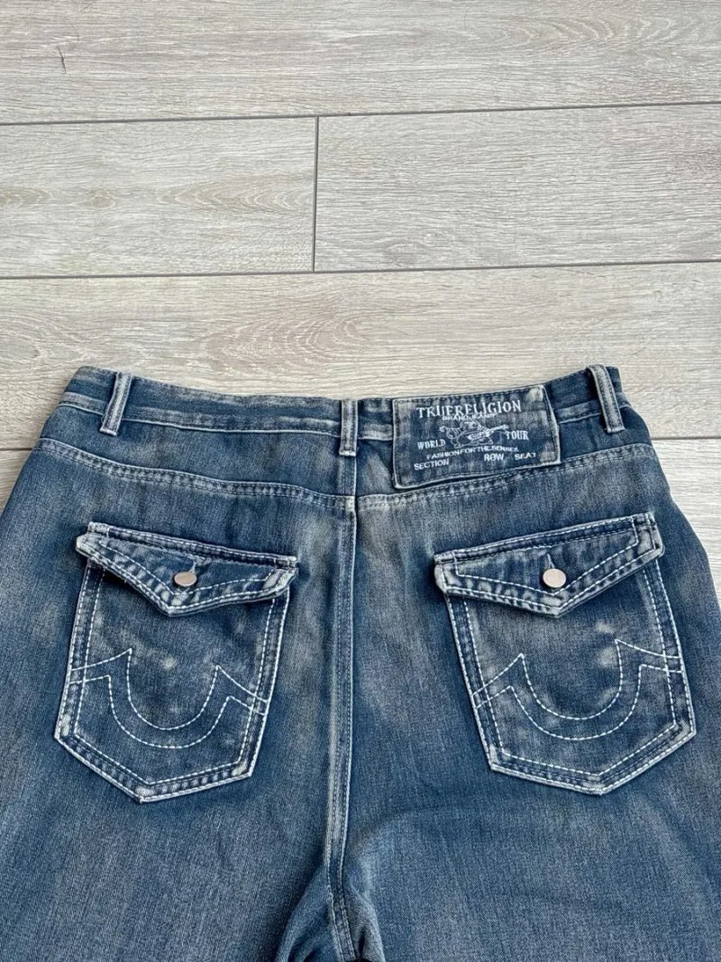True Religion Baggy Skater Style Vintage Y2K Size 2XL XXL 2ХЛ ХХЛ Розмір Тру Реліджен Широкі Джинси Баггі Труби Палаццо Кюлоти Кльош Стиль Вінтаж — фото 4