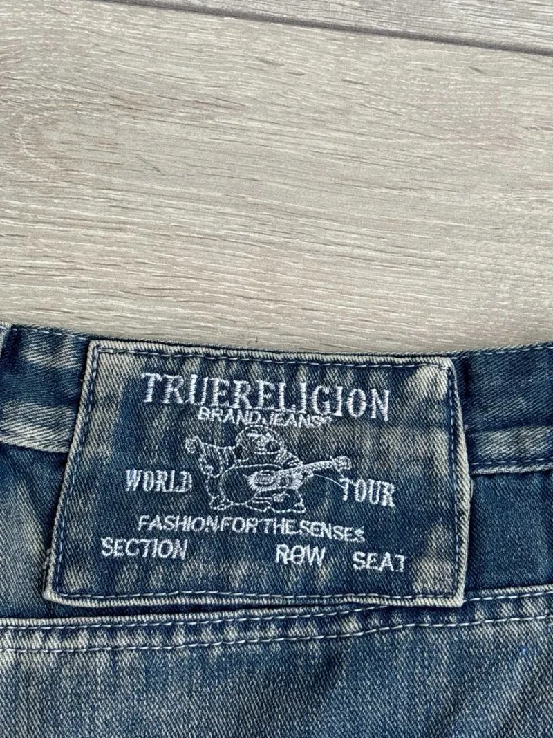 True Religion Baggy Skater Style Vintage Y2K Size 2XL XXL 2ХЛ ХХЛ Розмір Тру Реліджен Широкі Джинси Баггі Труби Палаццо Кюлоти Кльош Стиль Вінтаж — фото 6