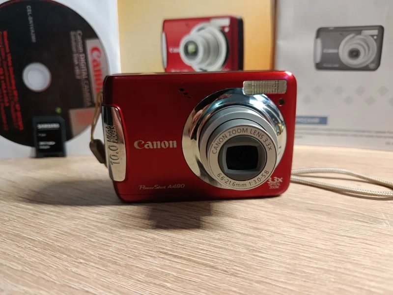 Цифровий фотоаппарат Canon PowerShot A480 Red (Повний комплект + Y2K естетика) — фото 6