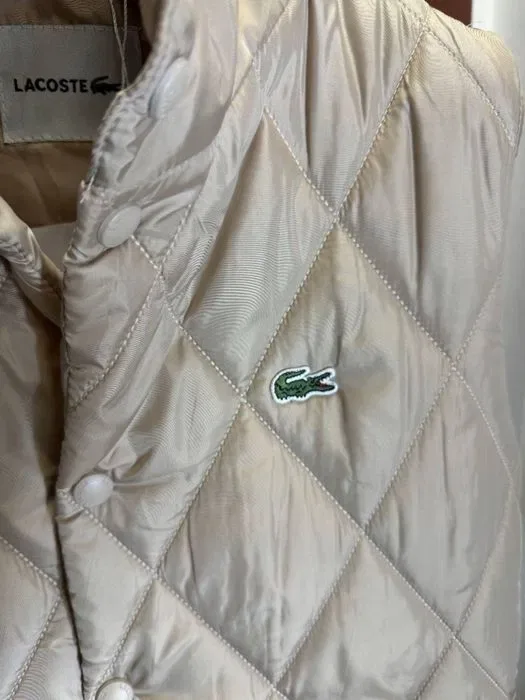 ЦІНА БУЛА 2400! ЖЕНСКАЯ ЖИЛЕТКА LACOSTE Трендовый жилет Лакоста бежевый безрукавка хит — фото 3