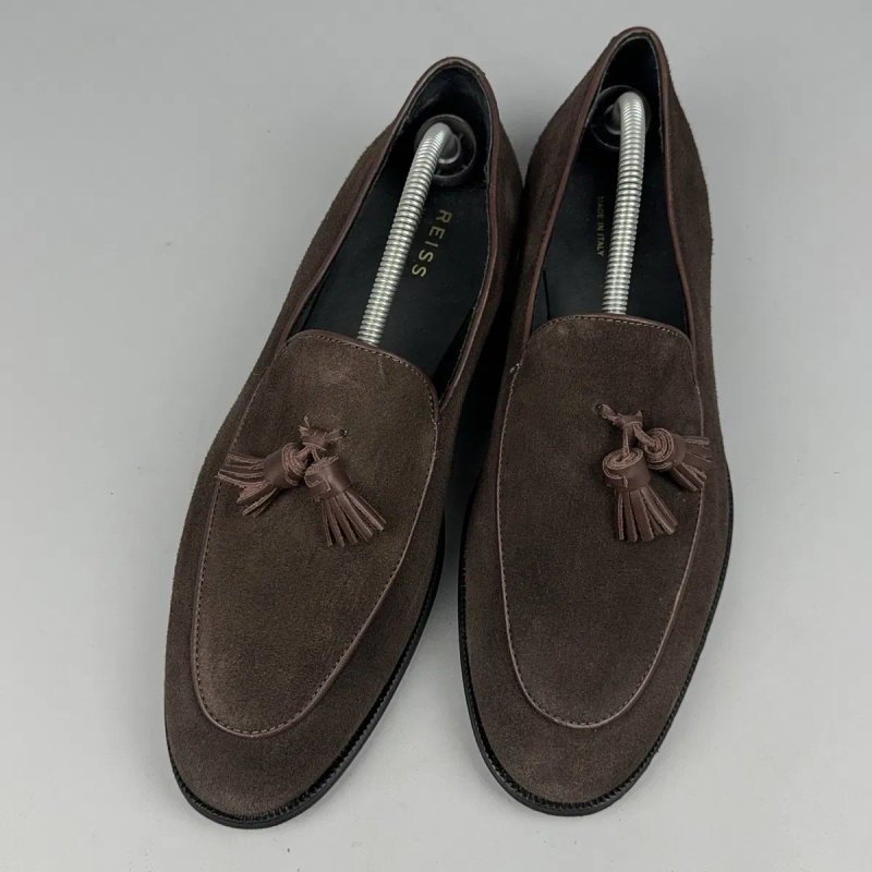 Туфли Reiss Tassle Loafer италия ботинки взуття черевики лоферы туфлі обувь черевики замша замшеві шкіра мокасіни макасины — фото 3