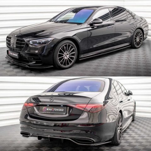 Тюнинг обвес Mercedes W223 AMG Line губа сплиттер пороги диффузор спойлер