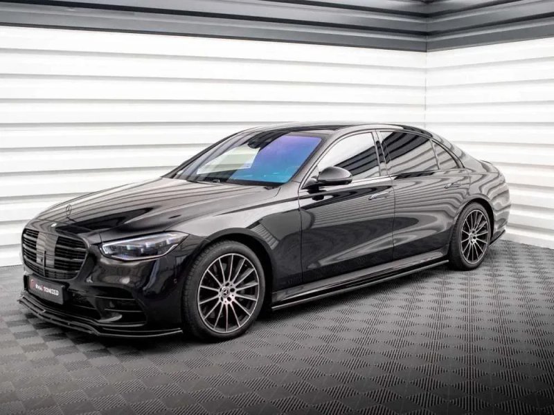 Тюнинг обвес Mercedes W223 AMG Line губа сплиттер пороги диффузор спойлер — фото 4