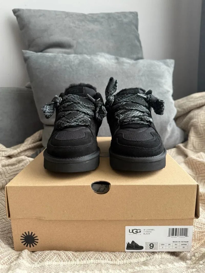 UGG Lowmel Black трендові уггі угги угг ловмел чорні на овчині теплі зимові — фото 3