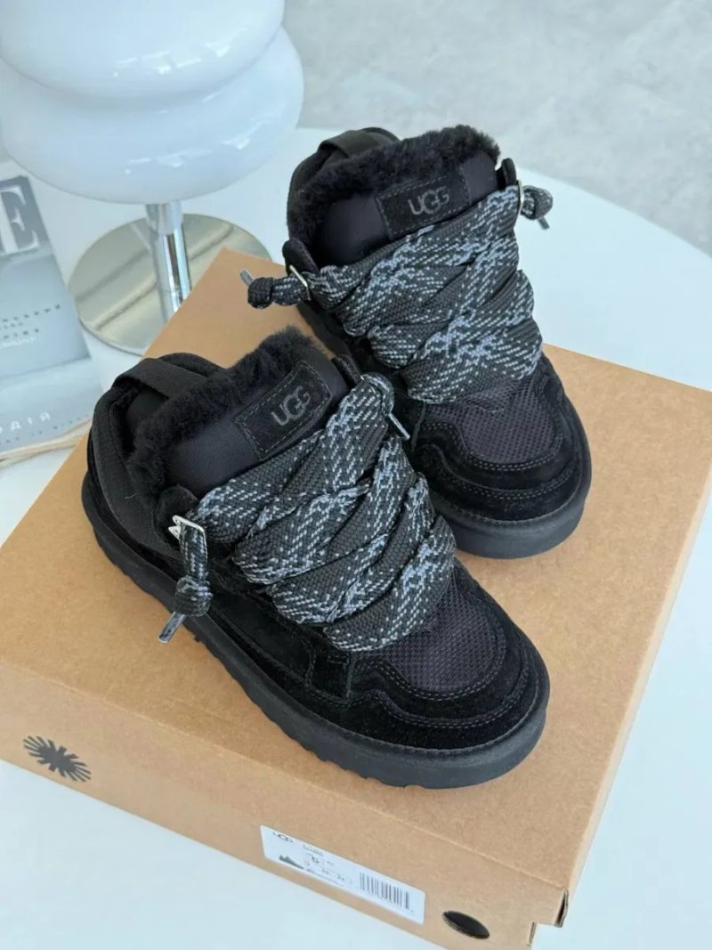 Ugg Lowmel Black жіночі уггі ловмел чорні на овчині теплі зимові черевики ugg — фото 3