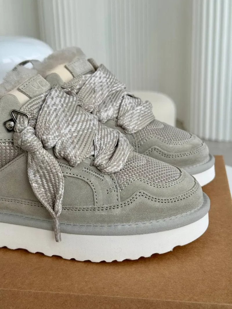 Ugg Lowmel Grey White жіночі уггі ловмел сірі на овчині теплі зимові черевики угг — фото 3