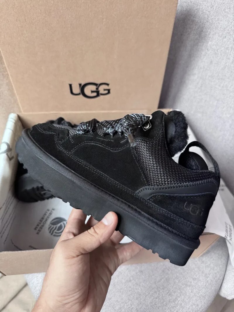 UGG Lowmel Sneaker Black жіночі уггі ловмел чорні на овчині теплі зимові — фото 2