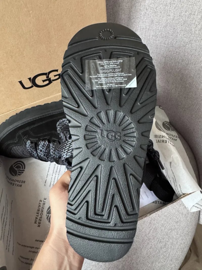 UGG Lowmel Sneaker Black жіночі уггі ловмел чорні на овчині теплі зимові — фото 5