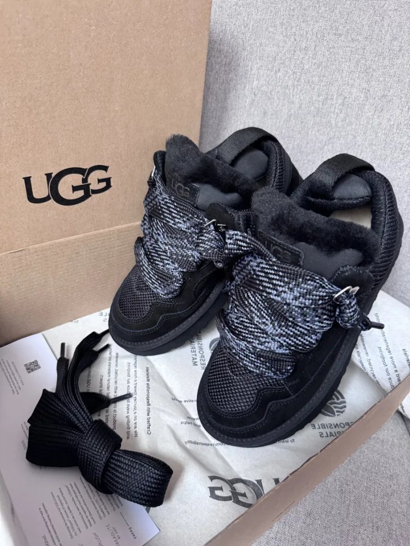 UGG Lowmel Sneaker Black жіночі уггі ловмел чорні на овчині теплі зимові — фото 6