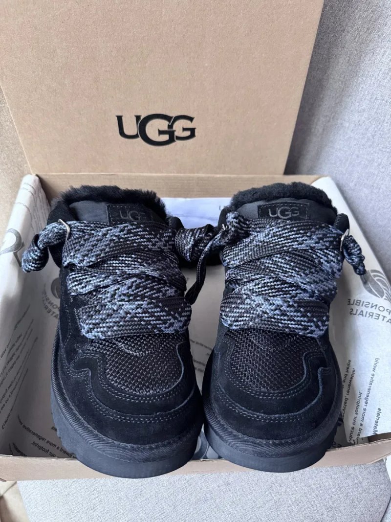 UGG Lowmel Sneaker Black жіночі уггі ловмел чорні на овчині теплі зимові — фото 7