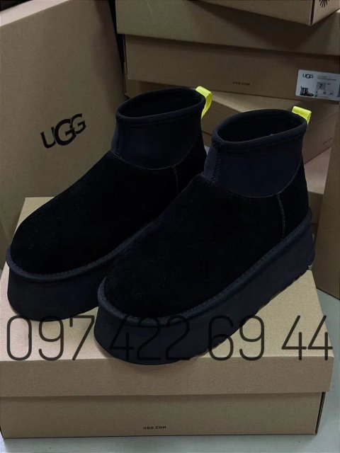 Уггі UGG Classic Mini Dipper Black Жіночі Угги UGG Classic Mini Dipper