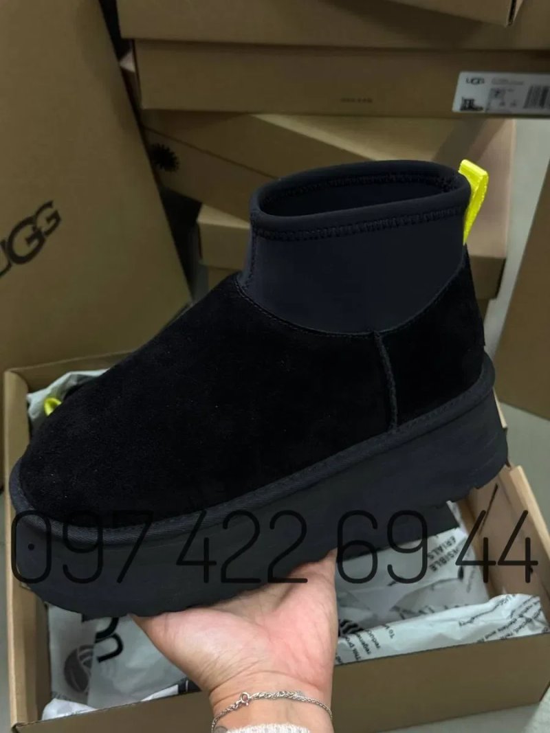 Уггі UGG Classic Mini Dipper Black Жіночі Угги UGG Classic Mini Dipper — фото 2