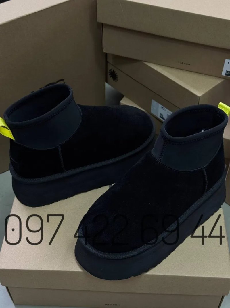 Уггі UGG Classic Mini Dipper Black Жіночі Угги UGG Classic Mini Dipper — фото 5