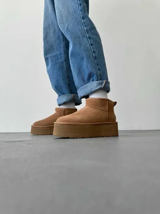Уггі Ugg Classic Ultra Mini Platform XL Chestnut premium угги — фото 3