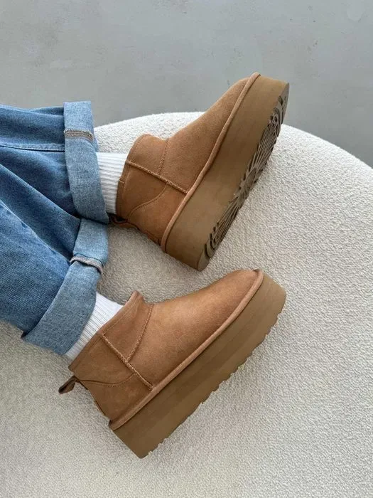 Уггі Ugg Classic Ultra Mini Platform XL Chestnut premium угги — фото 8