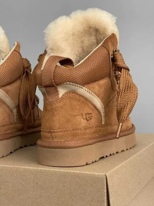 Уггі UGG Lowmel High Sneaker Beige premium угги повністю натуральні — фото 2