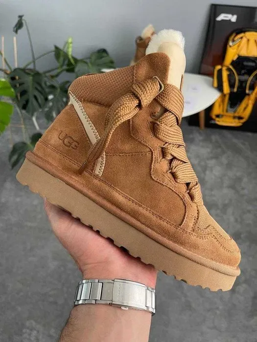 Уггі UGG Lowmel High Sneaker Beige premium угги повністю натуральні — фото 4