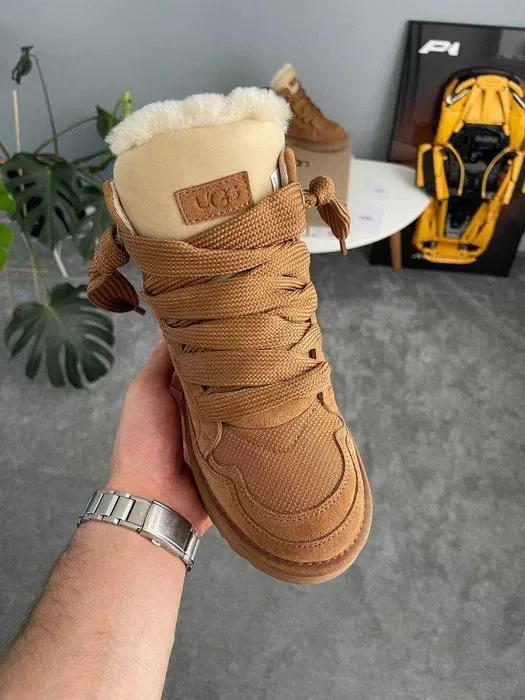 Уггі UGG Lowmel High Sneaker Beige premium угги повністю натуральні — фото 5