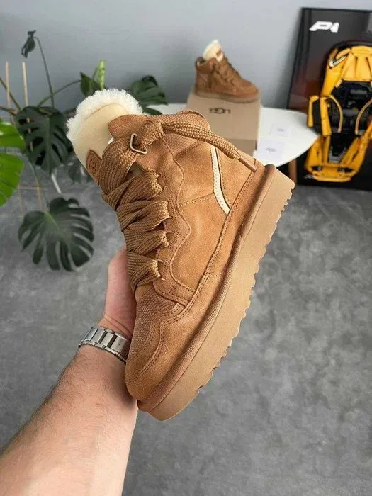 Уггі UGG Lowmel High Sneaker Beige premium угги повністю натуральні — фото 6